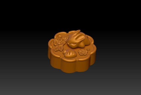 flower rabbit mooncake 3d print model - Mito3D