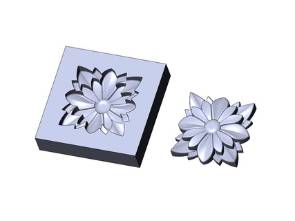 çiçek Rahatlama rozet kalıp 3d Yazdır model onlay cnc oymacılık Artcam Alçı pervazlar yazdırılabilir kalıplama oyulmuş pişirme kek Odun gül 3d print model - Mito3D