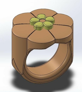 flor anillo 3d print model - Mito3D