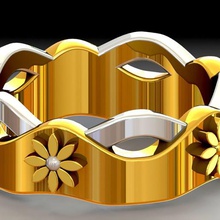 anillo flor la joyería bague fleursortija de joya fleur alianza joyau 3d print model - Mito3D
