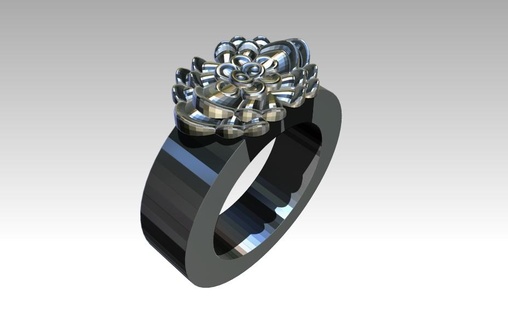 flor anillo joyería joya regalo Navidad joyas 3d print model - Mito3D