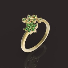flor anel pedras senhora jóias luxo fino pedra 3d print model - Mito3D