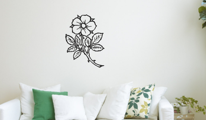 fiore rosa parete arredamento arte decorazione casa ornamento 2d 2dart muraria wall2d giardino 3d print model - Mito3D