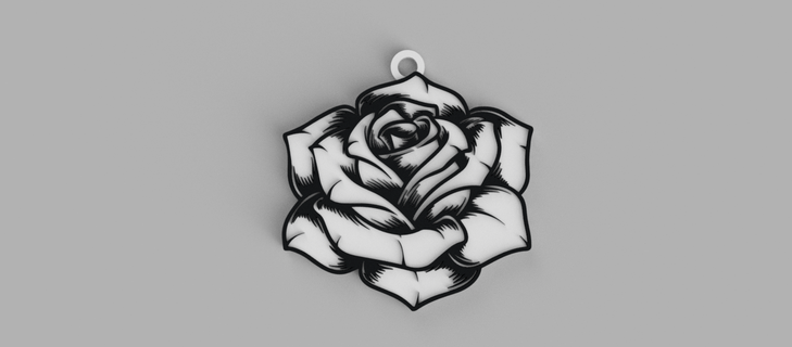 flor rosa chave anel pingente brincos 3d print model - Mito3D
