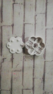 flower small flowers 2 cutters 1 marker clay polymer porcelain florcitas cutting cutter cookie stamp 3d print model - Mito3D