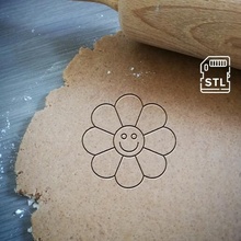flor risonho biscoito cortador emoji Diversão cozimento massa cozinha assar biscoitos speculoos 3d print model - Mito3D