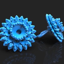 Blumen-Steine Ohrringe Sonnenblume Stil Schmuck Ohrring Blume Steine 3d print model - Mito3D