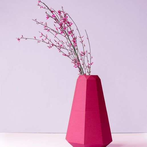flower vase diy home decor showpiece tree planter paper shape 3D print model - Mito3D