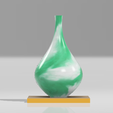 fleur vase art décoration table vert 3d print model - Mito3D