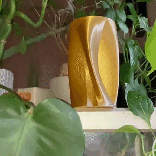 flower vase - modern twisted design 3D print model - Mito3D