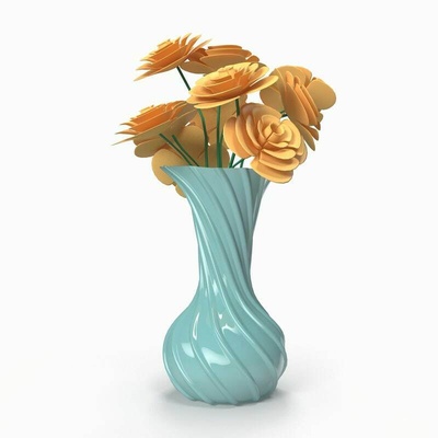 blume vase 3d modell topf blumen 3dvase design vasen pflanzen 3d print model - Mito3D