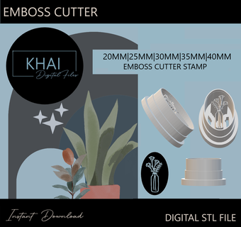 Blume Vase Cutter Design 1 Schmuck Polymer Lehm Kuchen Schimmel Ohrring stl Plätzchen dekorieren 3d print model - Mito3D