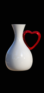 Blume Vase Herz Kunst Valentinstag 3d print model - Mito3D