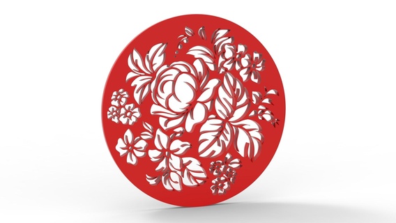 flower wall art logo rose decor 3d print model - Mito3D