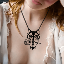 flower wolf pendant jewel animal fashion amulet necklace 3d print model - Mito3D