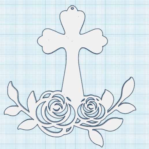 fleuri traverser 1 Christ Jésus symbole symbolisme catholicisme chrétien christianisme 3D print model - Mito3D