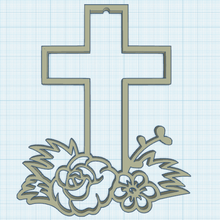 çiçekli çapraz 2 İsa isa sembol sembolizm Katoliklik Chretien Hıristiyanlık 3d print model - Mito3D