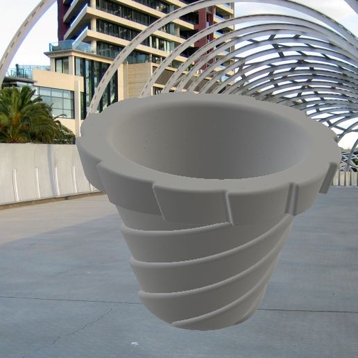 flowerpot - pot spiral plant 3D print model - Mito3D