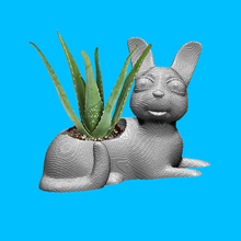 flowerpot cat easy print rabbit decoration plant planter 3d print model - Mito3D