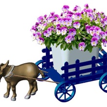 flowerpot donkey matera cart pot decoration garden 3d print model - Mito3D