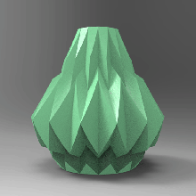 pot fleur origami facetté stylo vase bouteille art sculpter paramétrique courbé mécène 3d print model - Mito3D