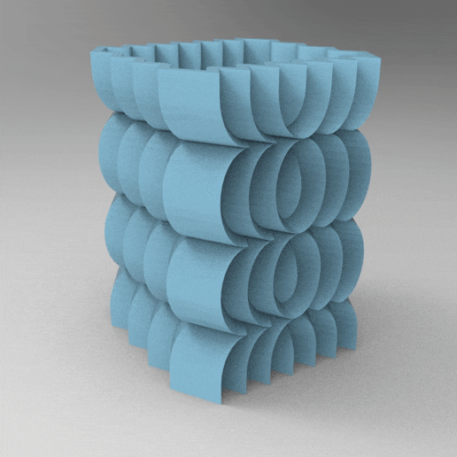 vaso flores origami lapidado lápis 3D print model - Mito3D