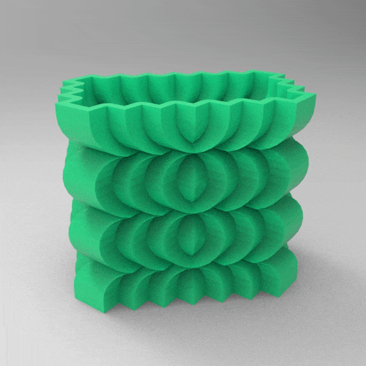flowerpot origami faceted pencil 3D print model - Mito3D
