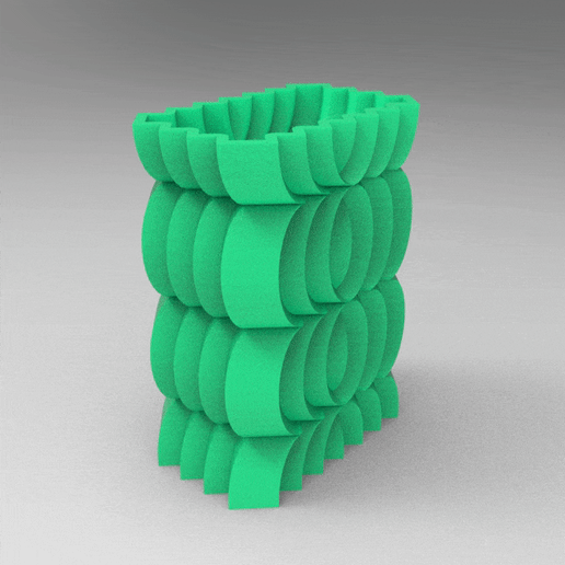 maceta origami facetado lápiz 3D print model - Mito3D