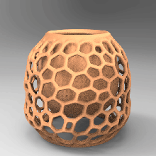flowerpot plantpot vase voronoi parametric pot bottle art sculpt bent patron 3d print model - Mito3D