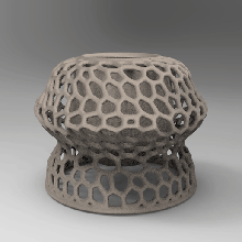 saksı bitki saksısı vazo Voronoi parametrik tencere şişe Sanat şekil vermek kıvrılmış patron 3d print model - Mito3D