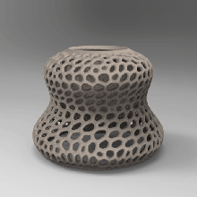 flowerpot plantpot vase voronoi parametric pot bottle art sculpt bent patron 3d print model - Mito3D