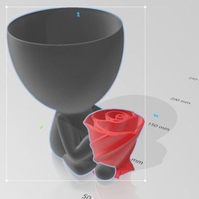 pot fleur Robert Rose réveiller 3d print model - Mito3D
