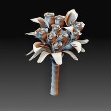 fiori arte legna foglie foglia high poly printable model 3d print model - Mito3D