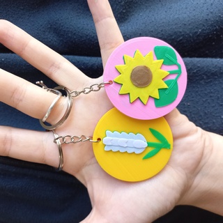 flowers - key rings keychain lavender sunflower flower 3d print model - Mito3D