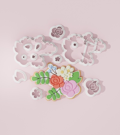 flowers 1 cookie cutter cutters easter designs baking tools pastry sugarpaste custom diy seasonal love event birthday party cake spring 3d print model - Mito3D