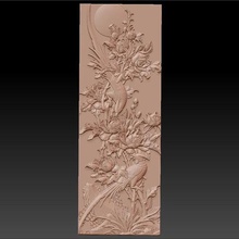 Blumen birds art bas-relief sculpture animal scenery scape oriental chinese decoration 3d wall pattern artcam 3d print model - Mito3D