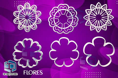 flowers cookie cutters flower cutter 3d print model - Mito3D