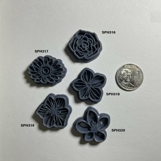 flowers imprint clay cutter polymer - batch 1 Jewelry resin 3d print model - Mito3D