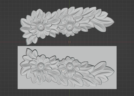flowers leaves relief-mold decor decoration mold cnc mould biscuit hobby diy printable stl art sculptures casting cookie 3d print model - Mito3D