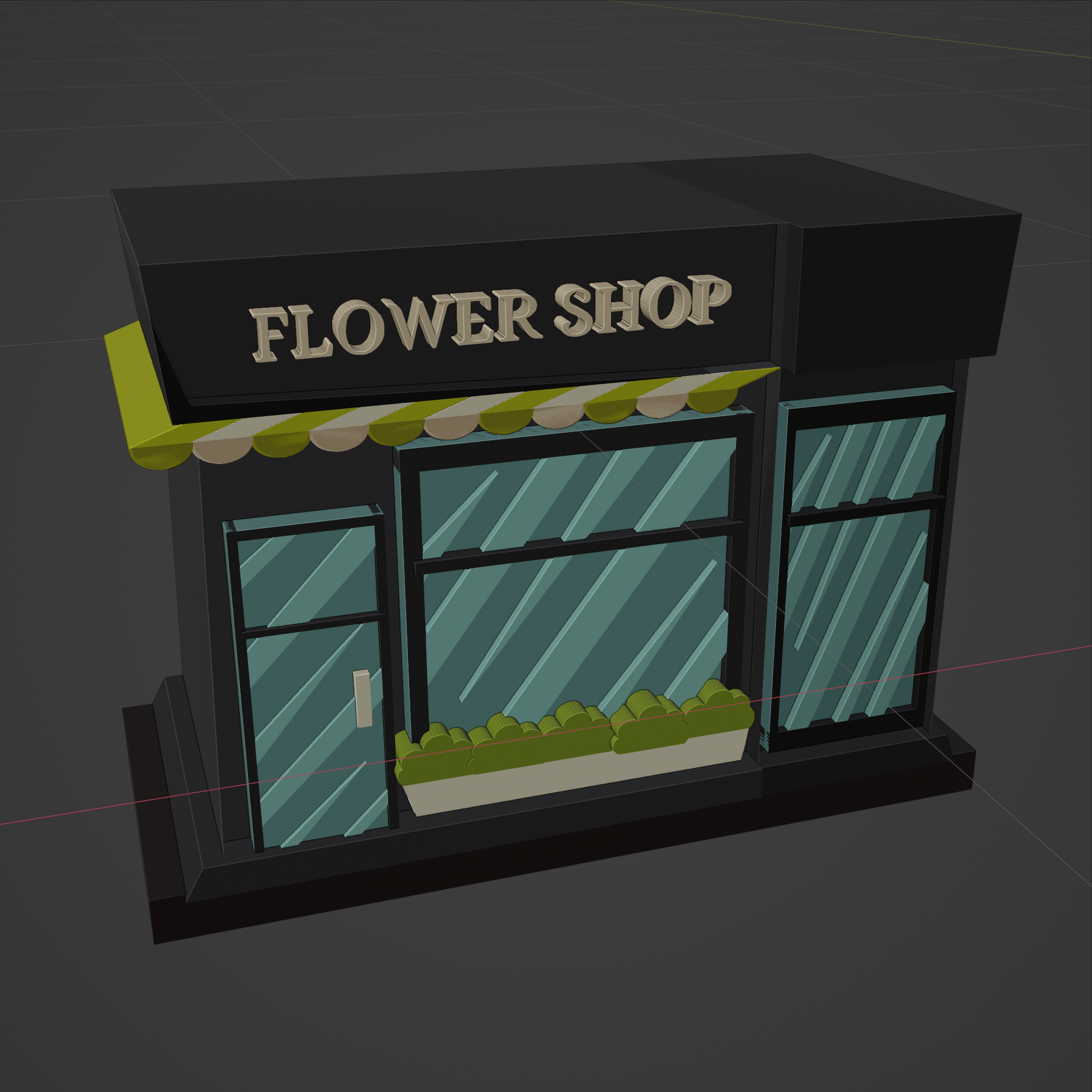 blumen geschäft modern gebäude architektur window himmel wohnung haus innere dach balkon fassade wohn außen geschichte wolkenkratzer cartoon home karikatur 3D print model - Mito3D