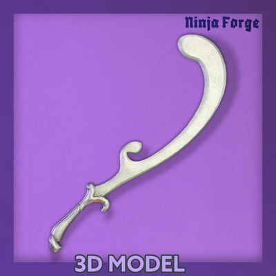 fluido curvo espada juego hechicero magia personal mago mano anillo albinaúrico piedra brillante arma 3d print model - Mito3D