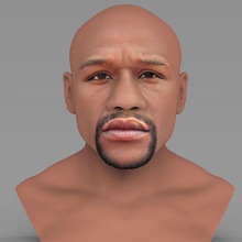 floyd mayweather bust ready full color 3d printing gadget statue miniature sculpture famous celebrity ufc fighter boxer boxing mike tyson 3d print model - Mito3D