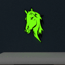 fluorescent horse decorate wall table lamp bedroom daylight decor decoration 3d print model - Mito3D
