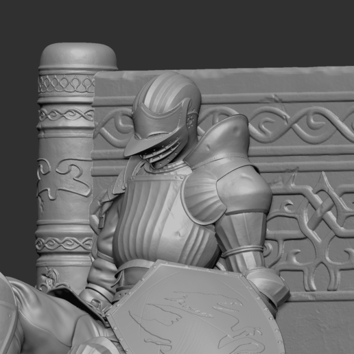 fluted cavaleiro demônio almas demônios estátua zbrush Sombrio sanguinário software assassino of 3D print model - Mito3D