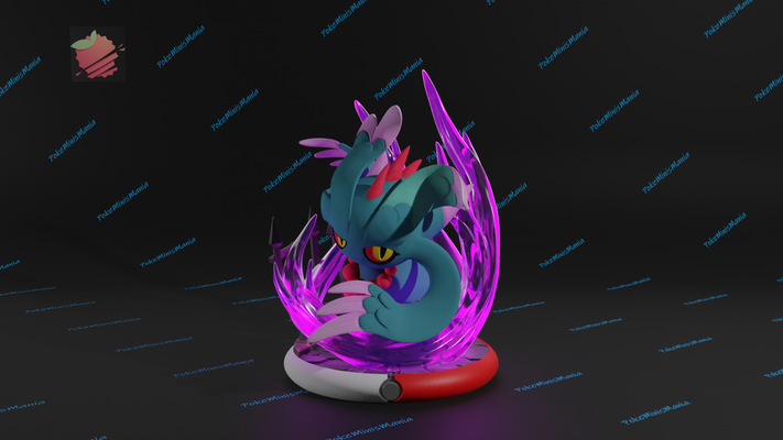 flutter mane presupported 3d print model game misdreavus mismagius ghost fairy shadow halloween gengar pokemon pokedex pokeball ash pikachu eevee 3d print model - Mito3D