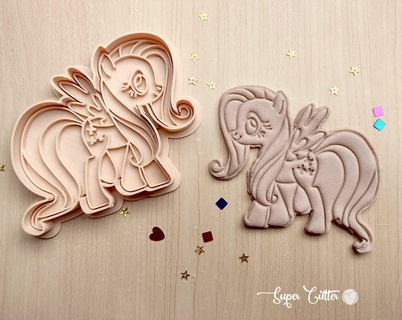 fluttershy poney Coupe joint coupeur timbre cuisinier biscuits petit Poney licornes 3d print model - Mito3D