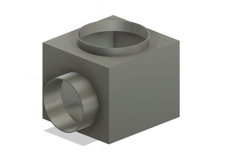 flux faisceau 90 degré 4 air échappement adaptateur pièces rechange réparation DIY remplacement 3d print model - Mito3D