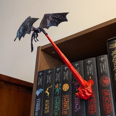 volare drago libro angolo casa game of thrones quarta ala scaffale fuoco eragon drogon vagar vermithor balerion meleys sirace 3d print model - Mito3D