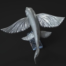 flying fish art designs toy printing 3d sculpture animal 3d print model - Mito3D