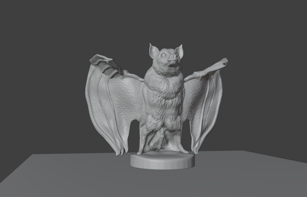 volant renard permanent stl art vampire chauve souris rongeur animal sculpture miniature table insectes rat halloween faune 3d print model - Mito3D